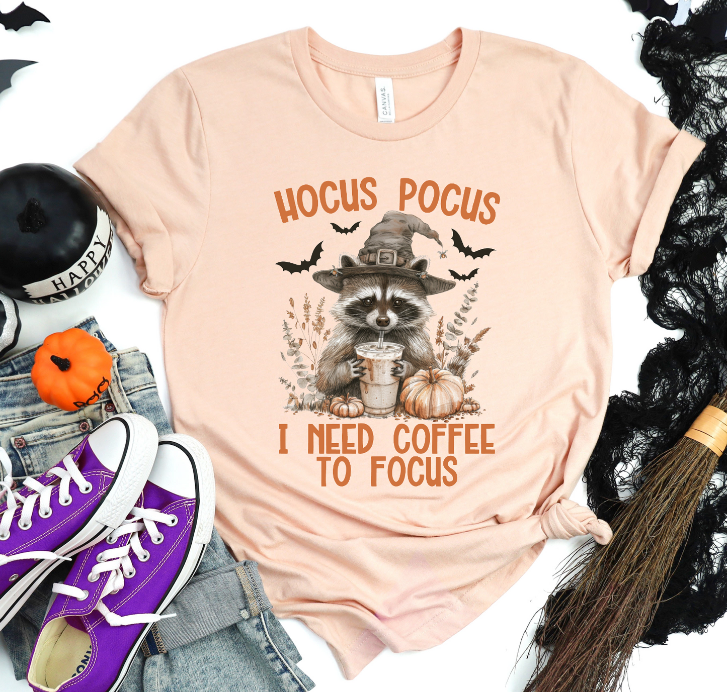 Hocus Pocus I Need Coffee To Focus Raccoon