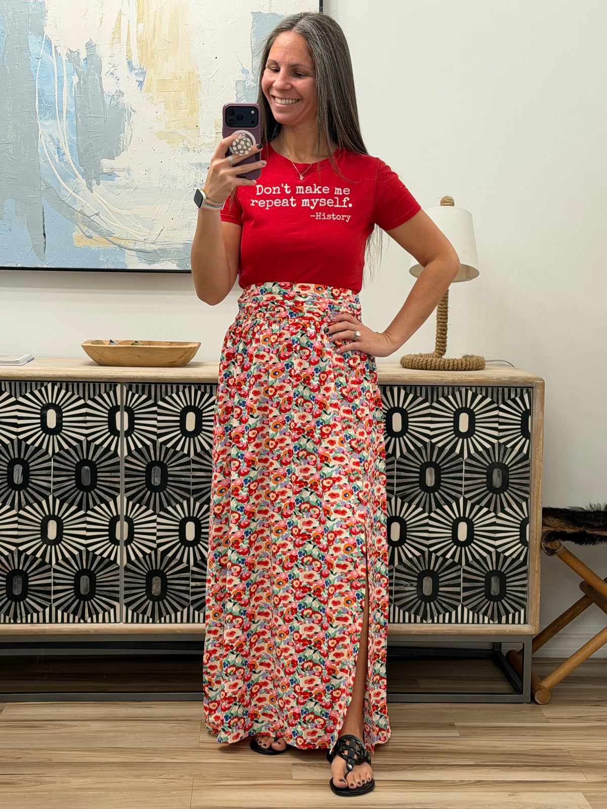 Be Home Soon Floral Maxi Skirt
