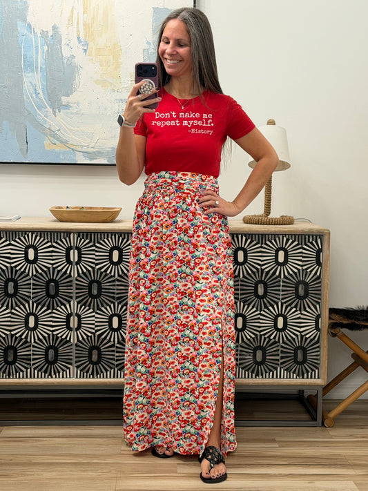 Be Home Soon Floral Maxi Skirt
