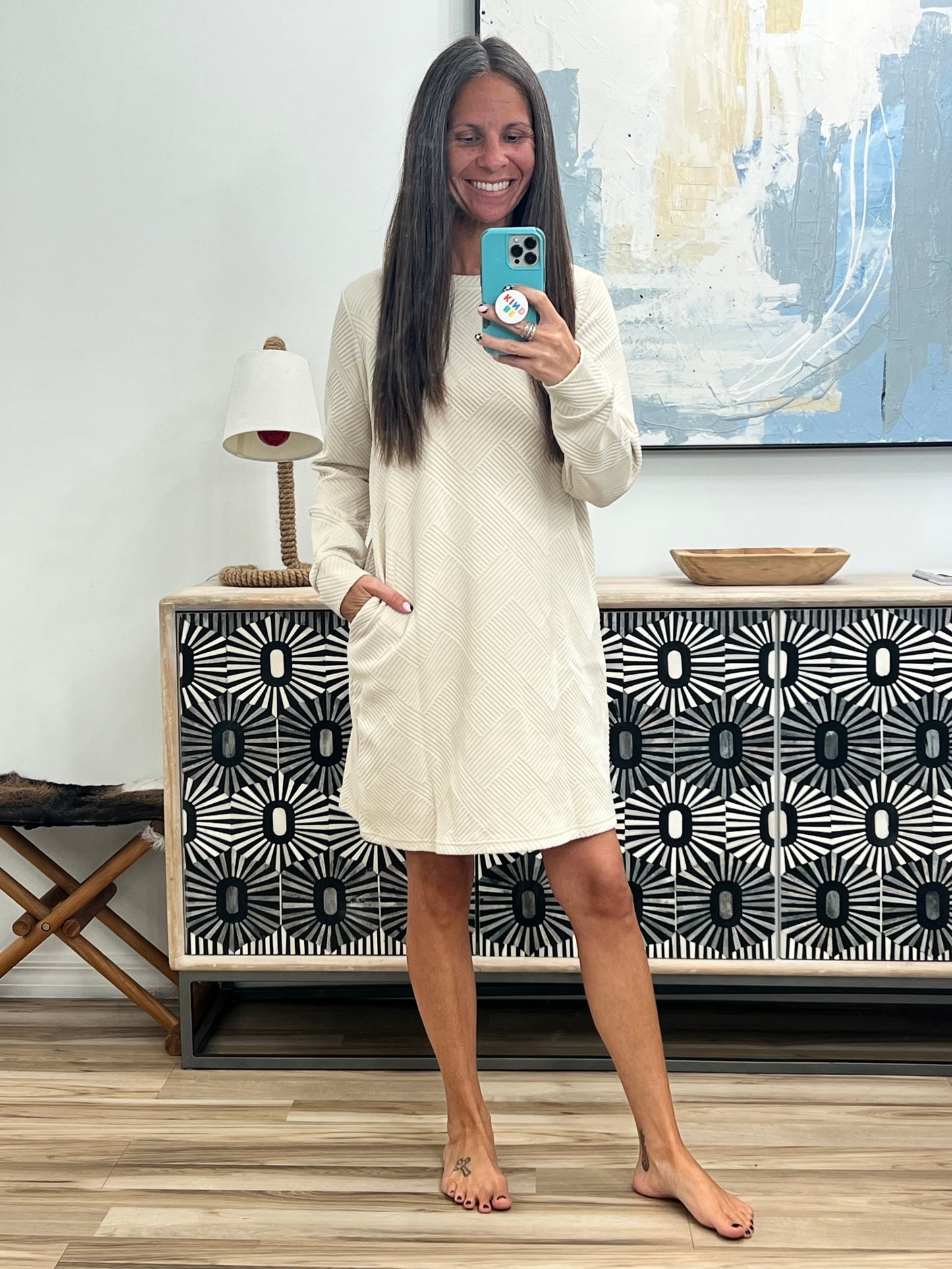 All of Fall Textured Long Sleeve Dress