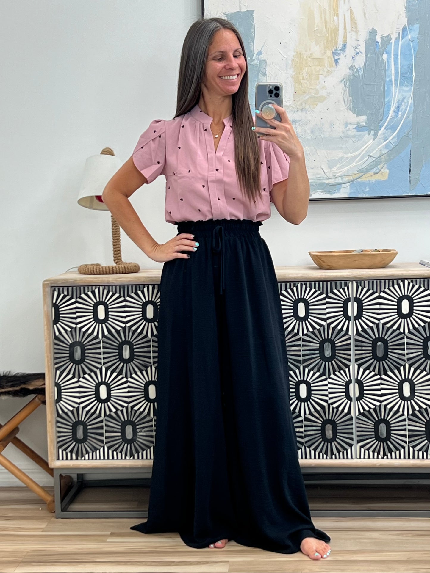 Honey Tied High Waist Wide Leg Pants