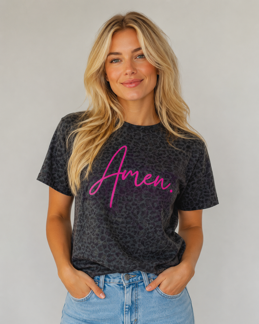 Amen Black Leopard Tshirt