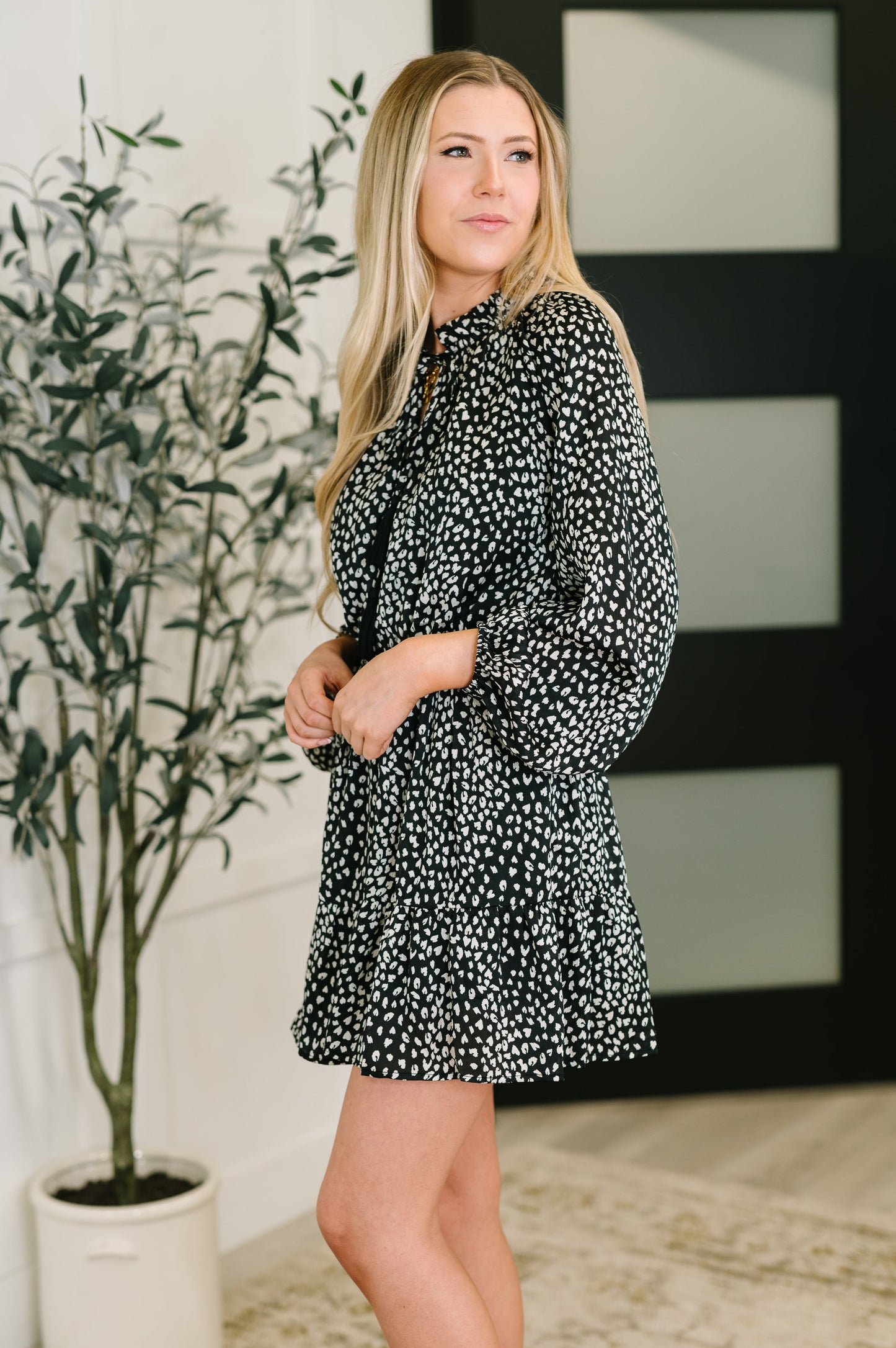 A Cheeky Little Time Tiered Romper Dress in Black