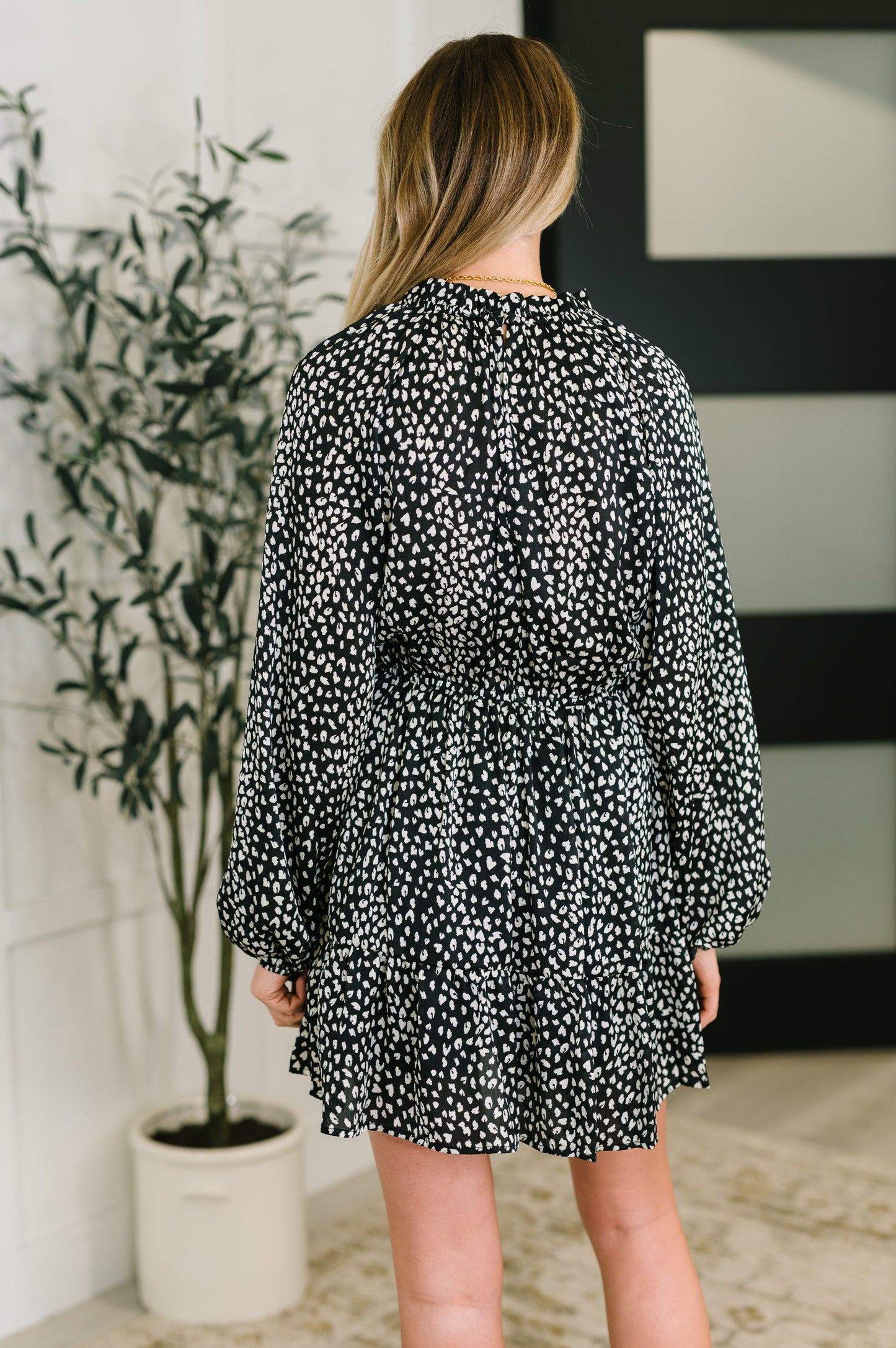 A Cheeky Little Time Tiered Romper Dress in Black