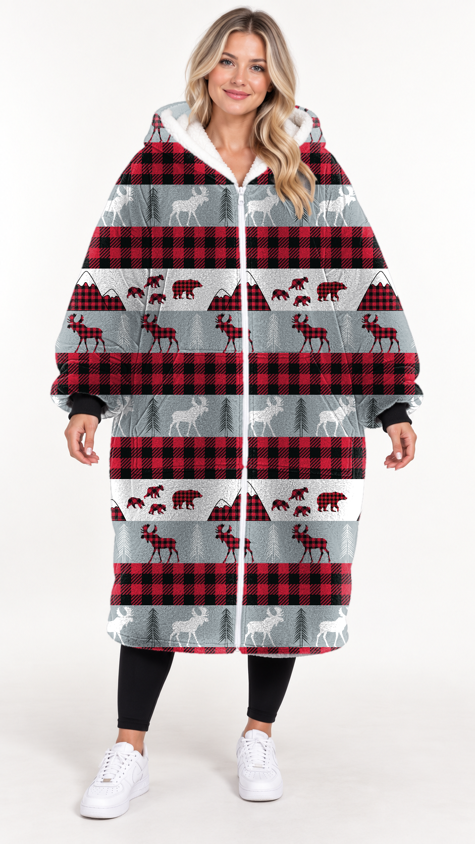 ANIMAL PLAID-HOODIE BLANKET *Pre-Order*