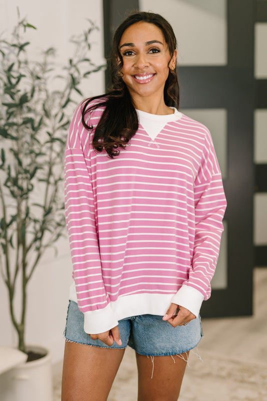 Almost Therapeutic Drop Shoulder Pullover in Candy Pink