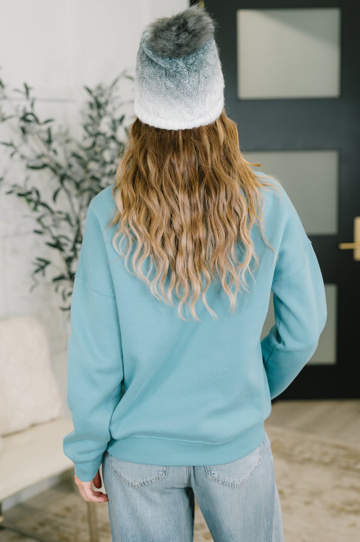 Always True Drop Shoulder Pullover in Dusty Teal