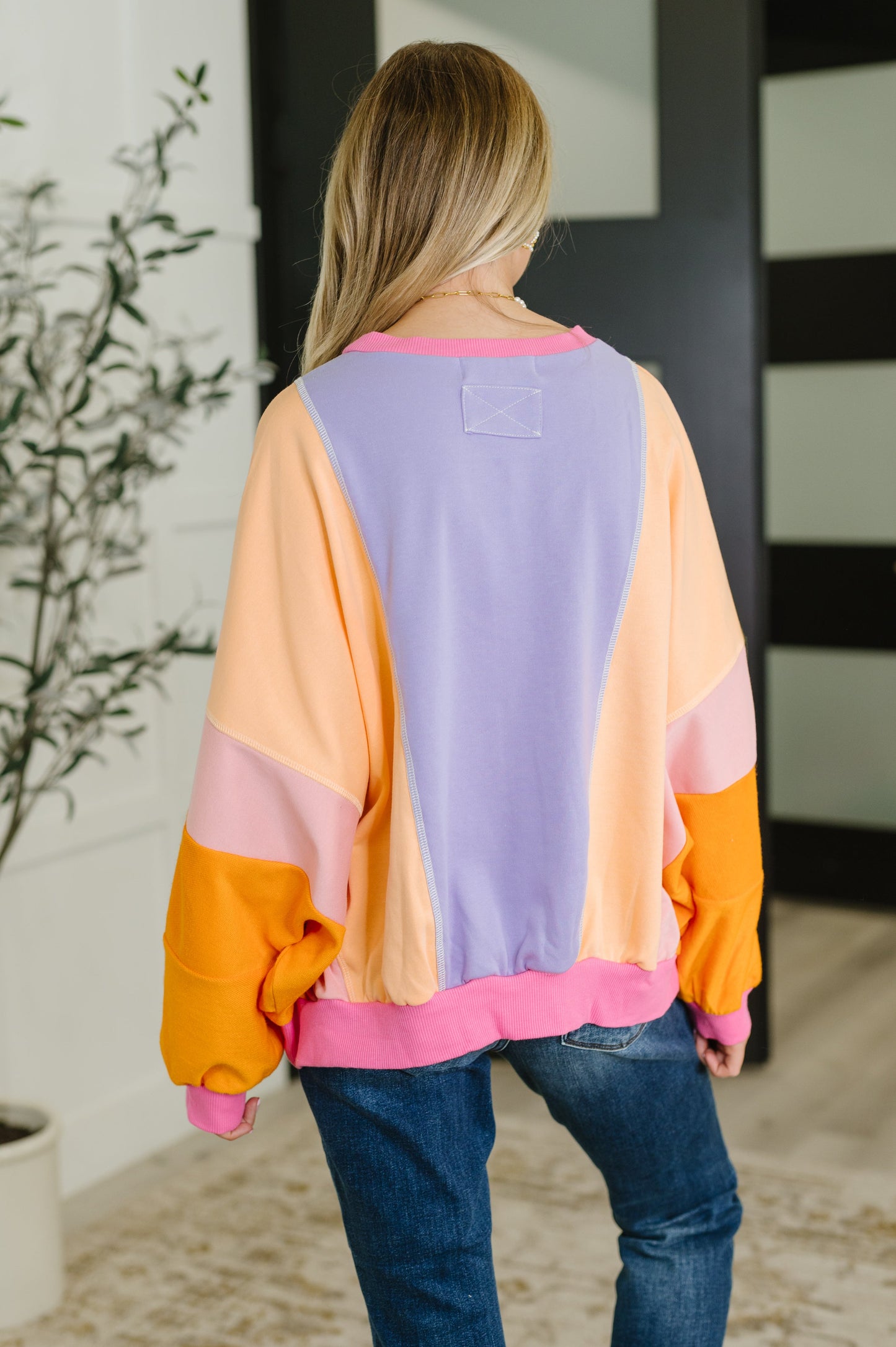 Blockbuster Color Block Pullover in Dusty