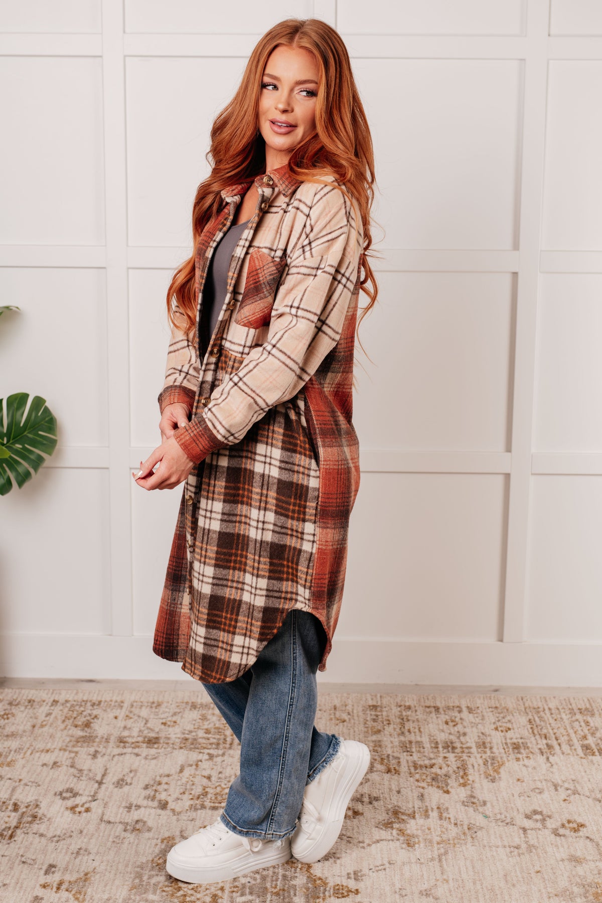 Cabin Fever Flannel Plaid Oversized Dress/Shacket