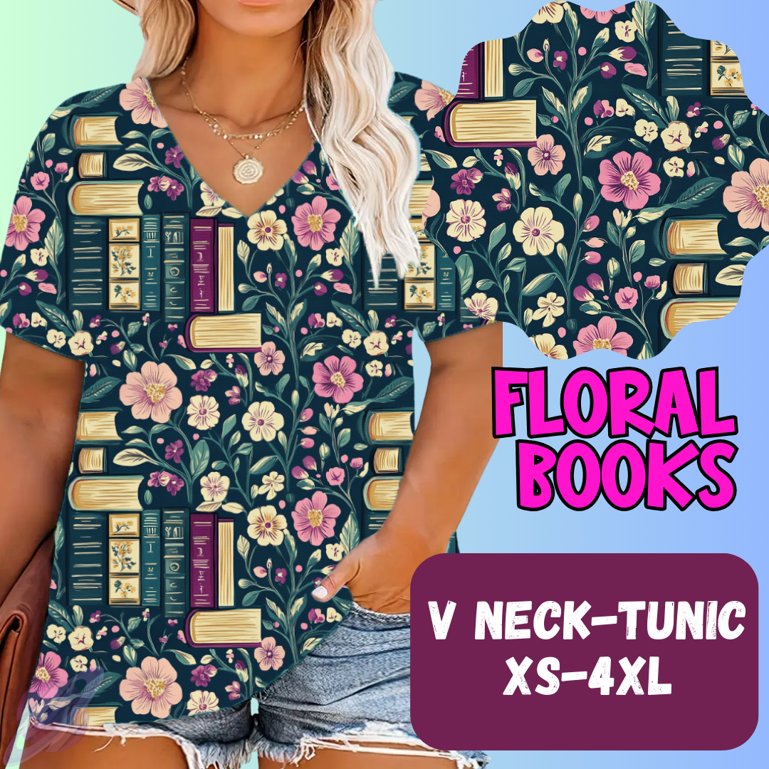 Floral Books Tops & Bottoms *Pre-Order*