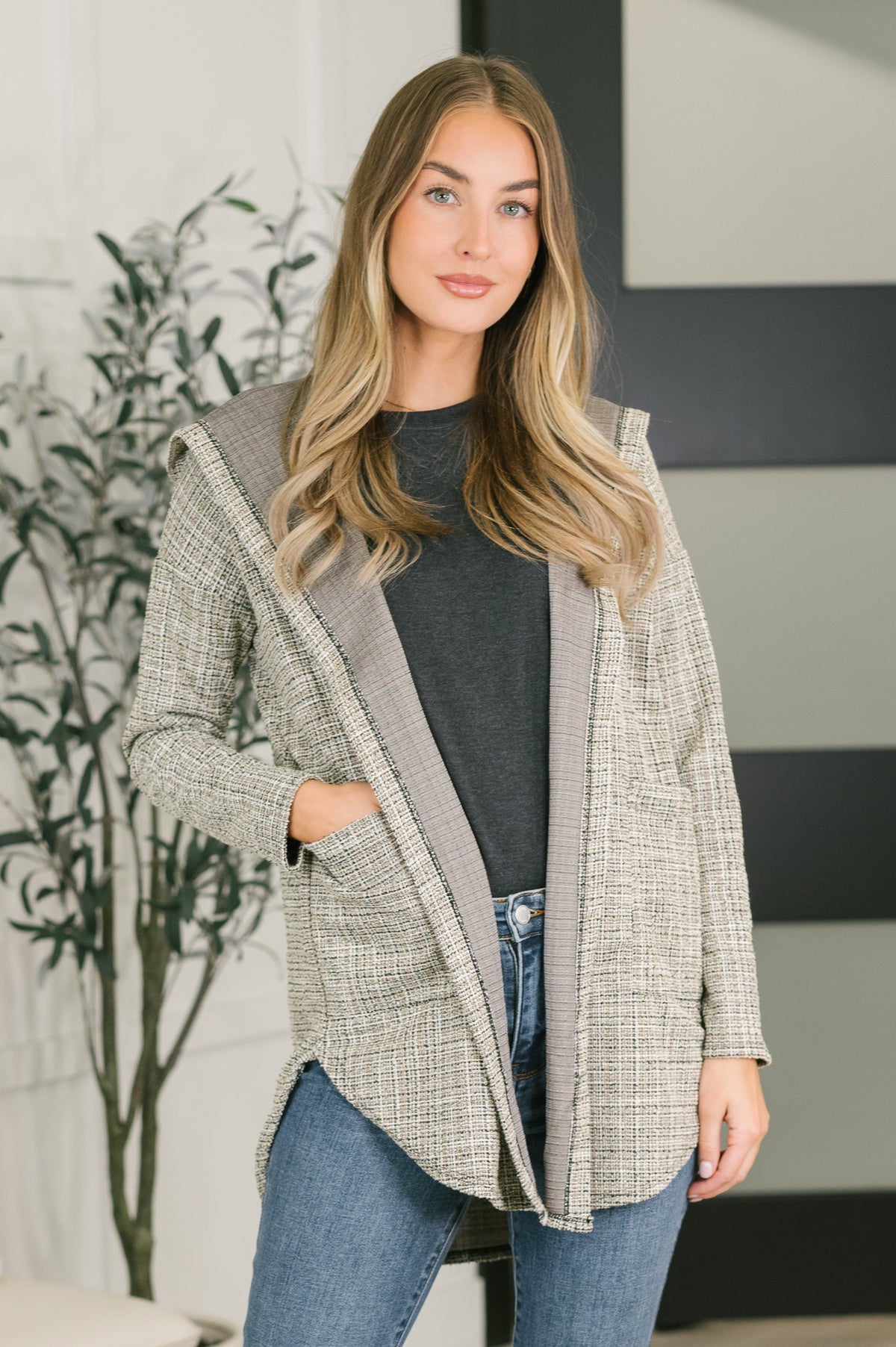 First Things First Hooded Cardigan in Neutral