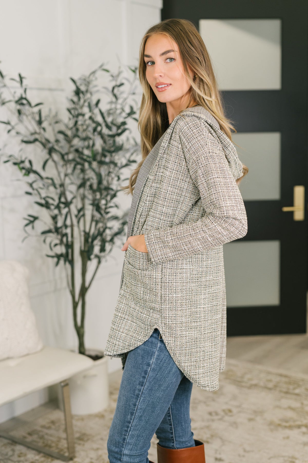 First Things First Hooded Cardigan in Neutral