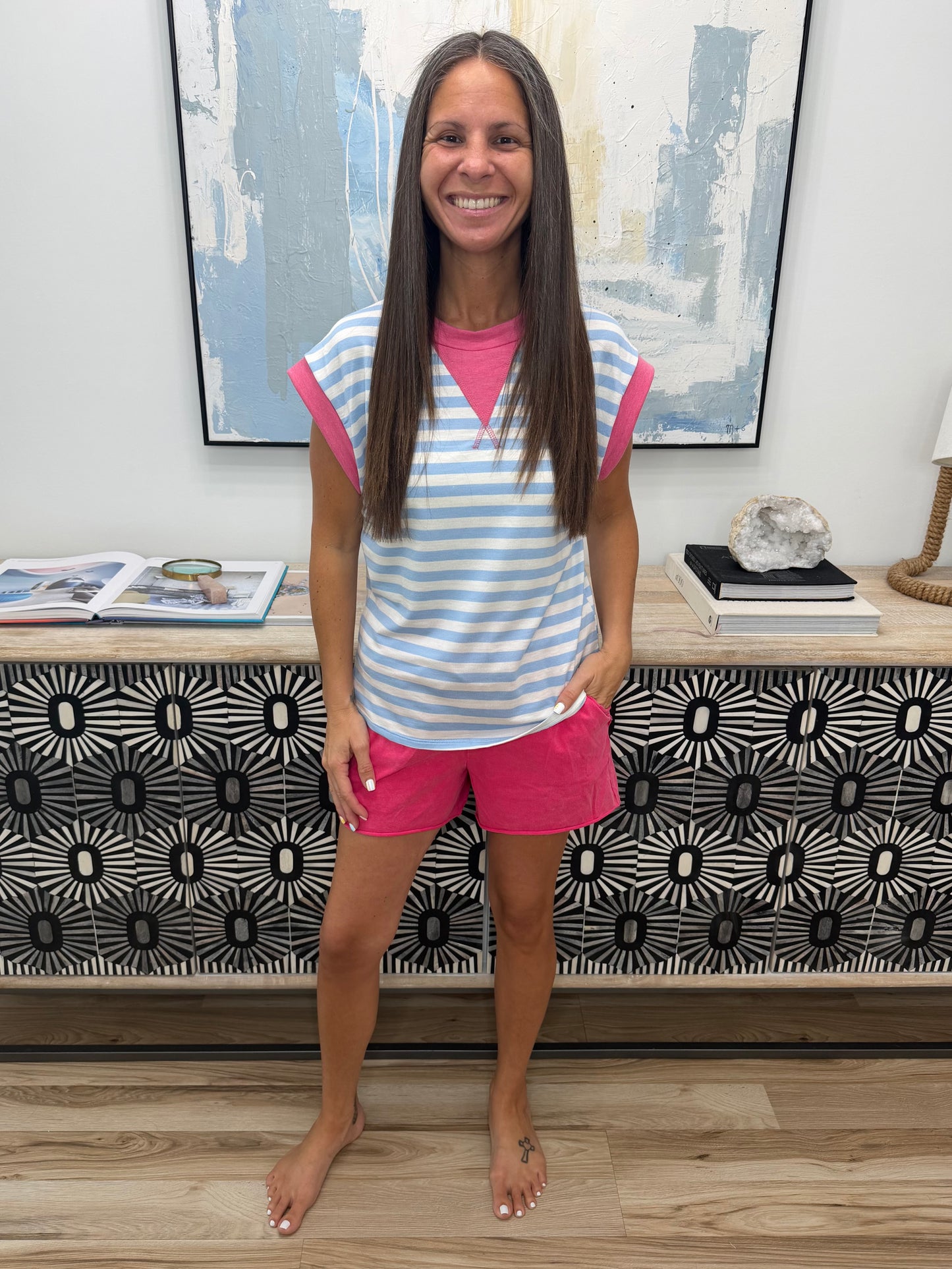 Following Through Color Block Muscle Tee