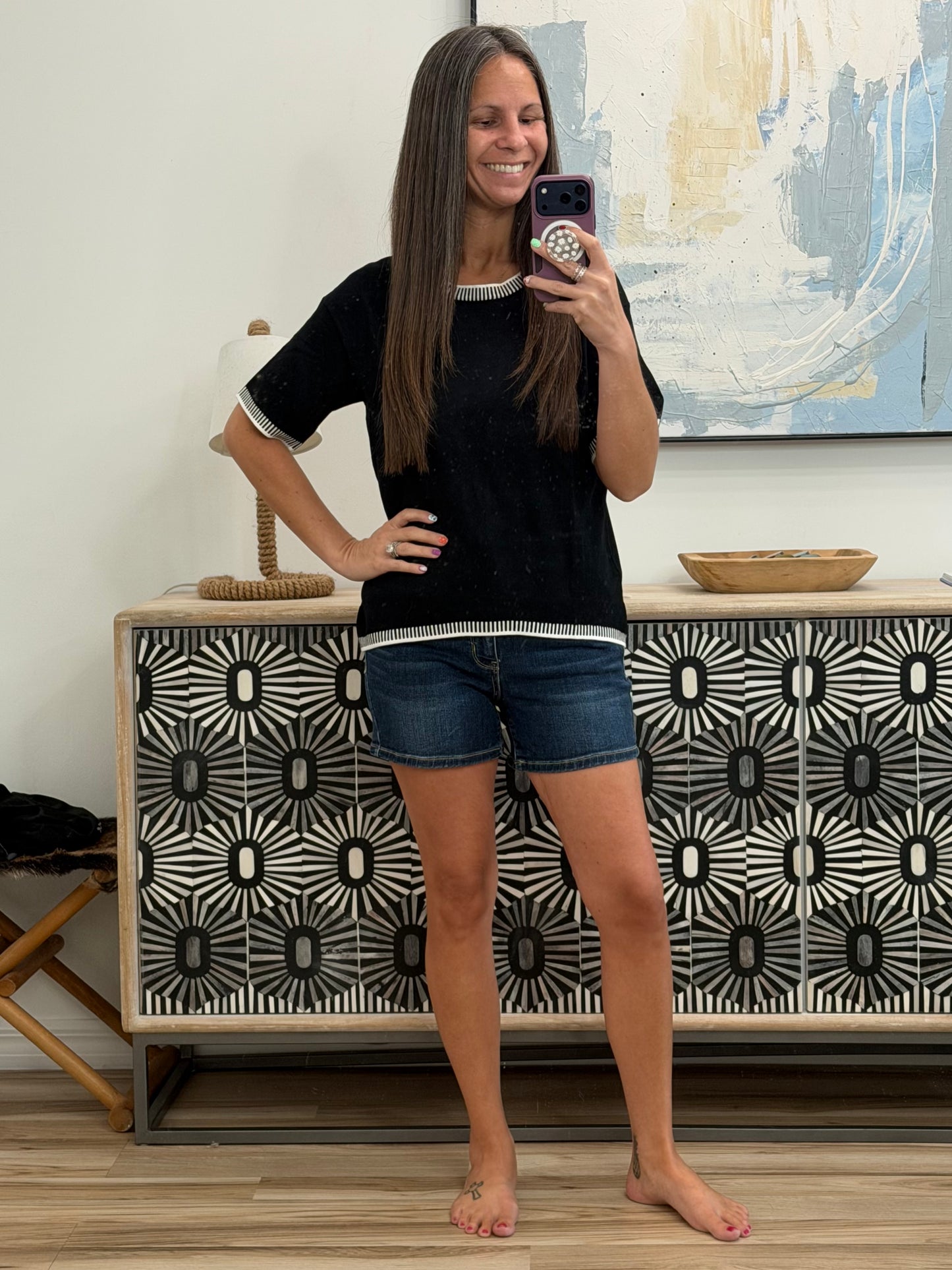 So Totally Me Trim Detail Casual Top