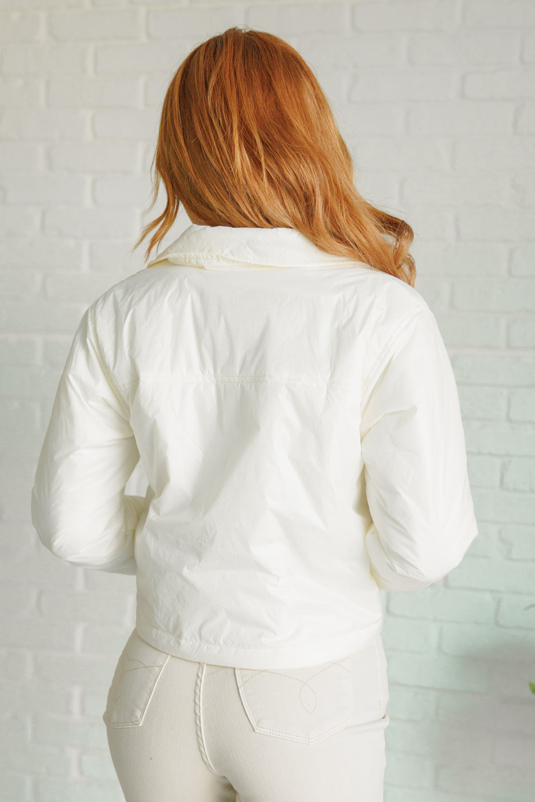 Hear Me Out Lightweight Puffer Jacket in Ivory