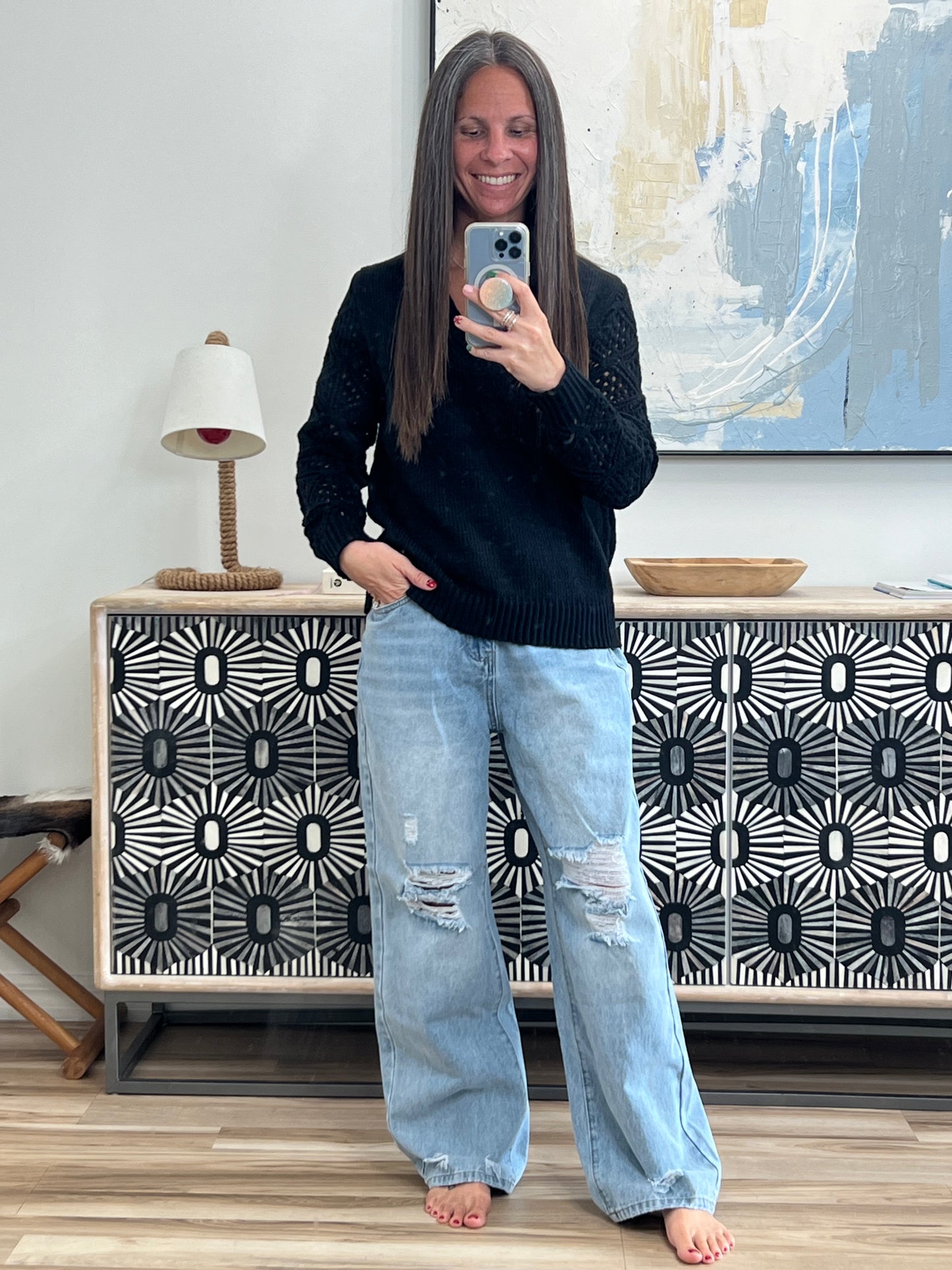 Distressed High Waisted Jeans