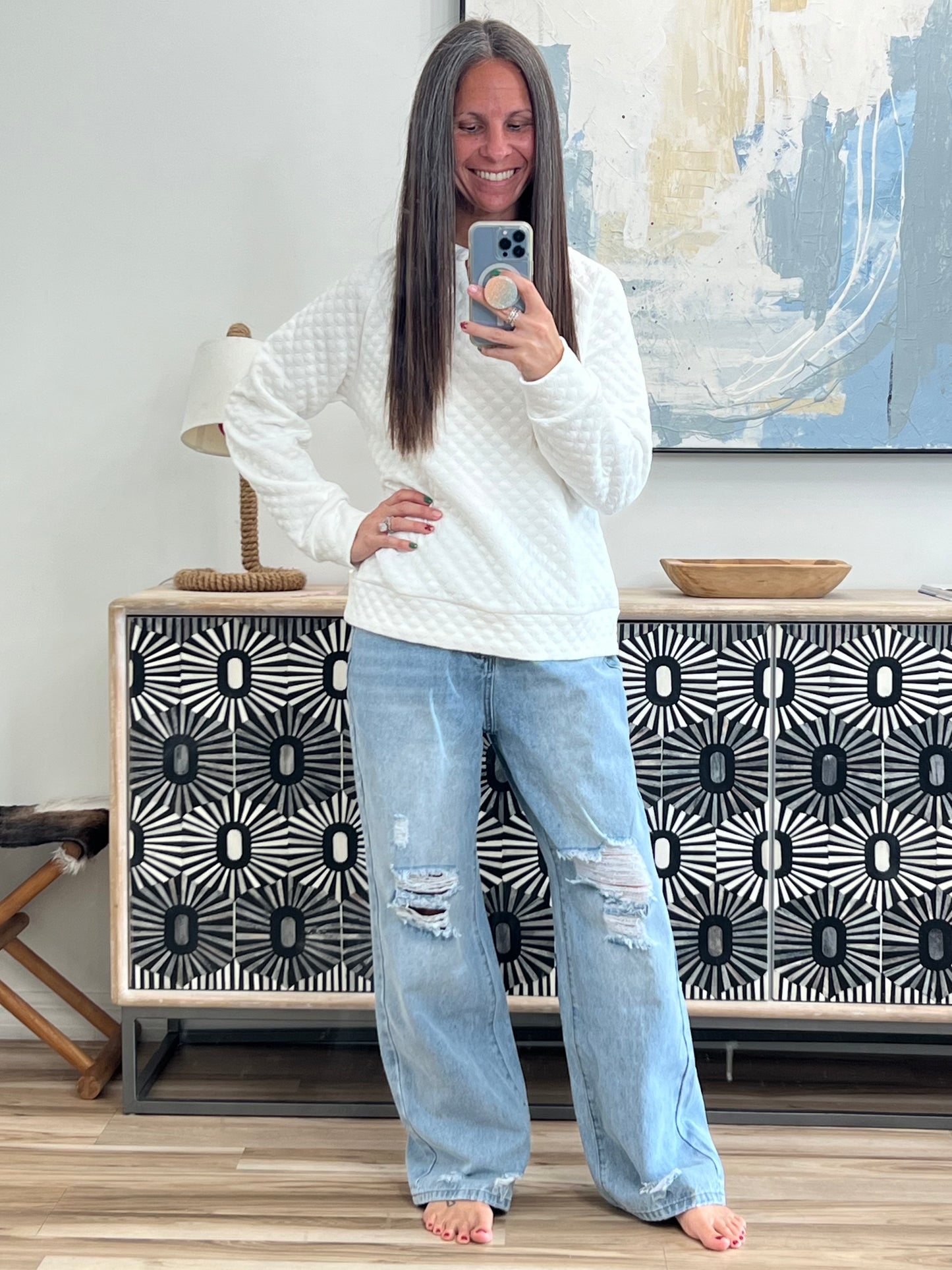 Distressed High Waisted Jeans
