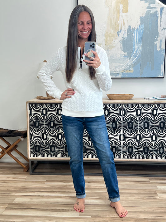 Quarter-Zip Long Sleeve Sweatshirt