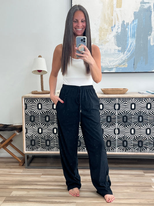 Drawstring Wide Leg Pants