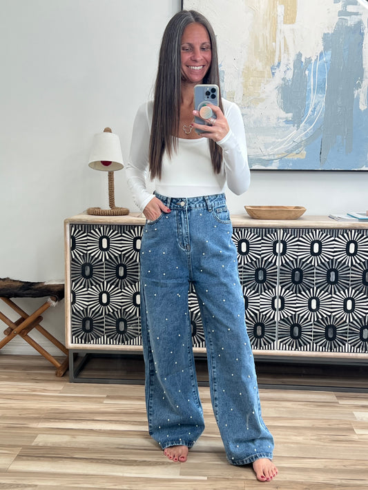 Square Neck Long Sleeve Bodysuit