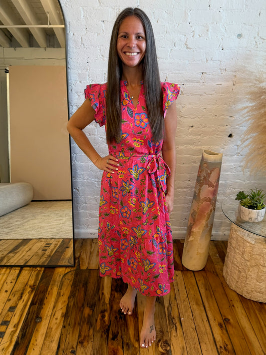 Polished and Pretty Waist Tie Tea Dress