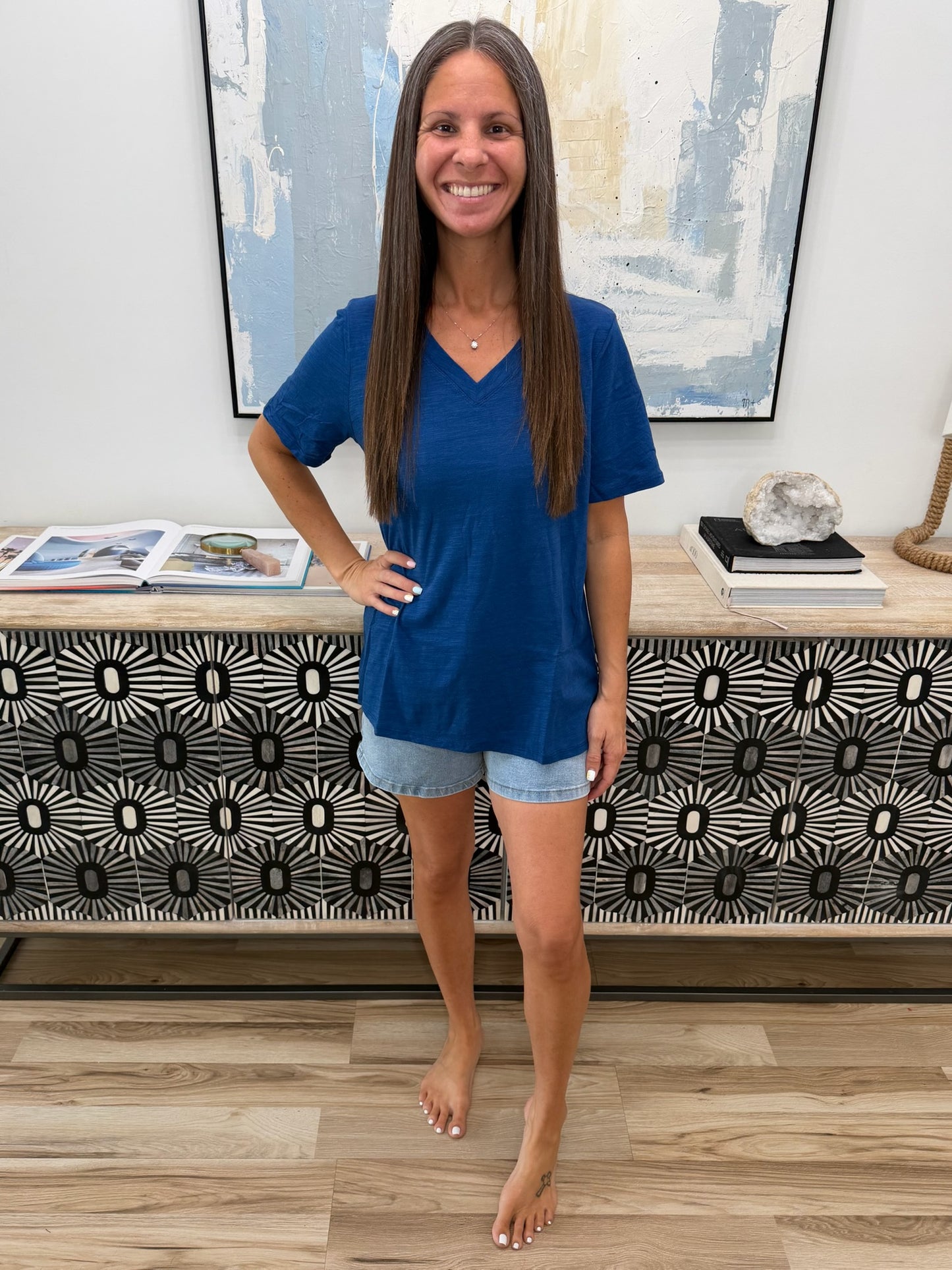 I Don't Have to Choose V-Neck Tee in Navy