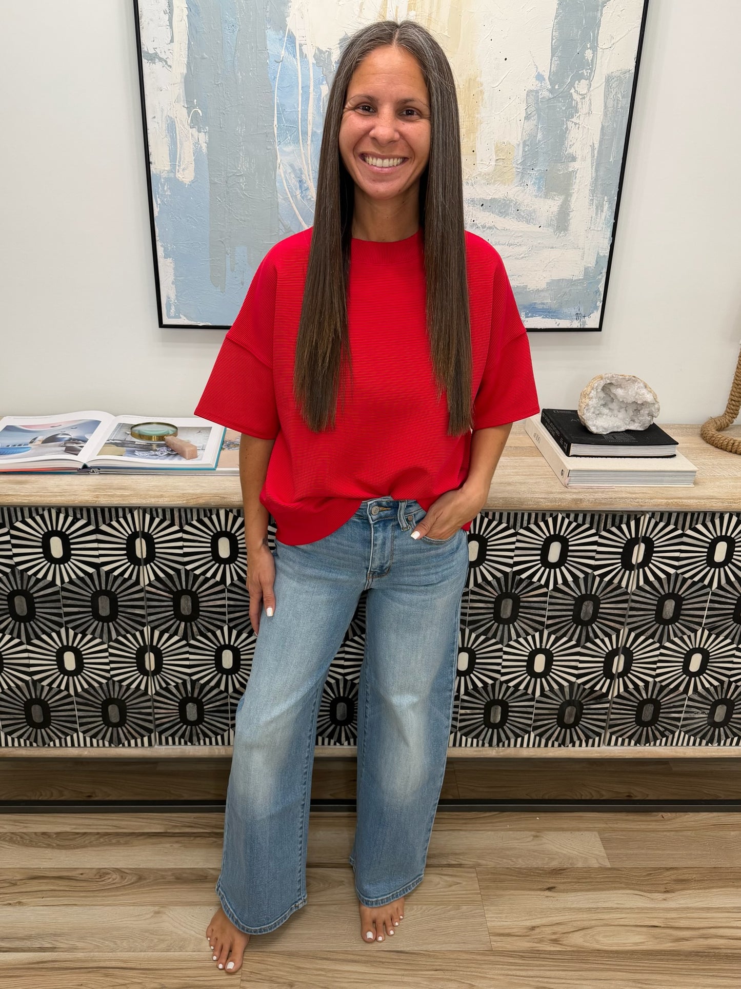 Claudia Mid Rise Wide Leg Ankle Jean