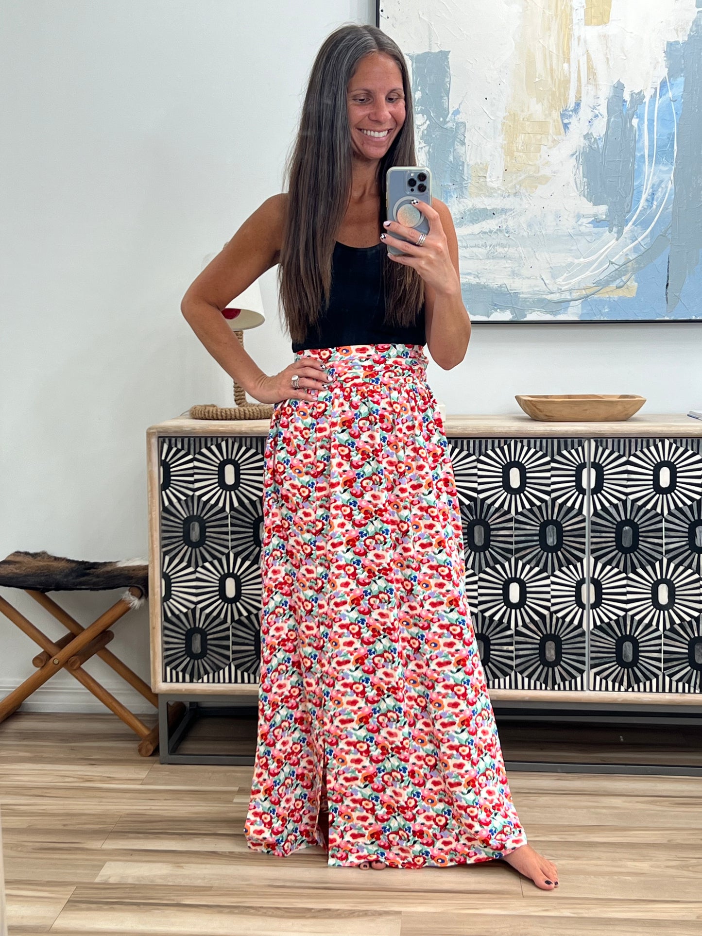 Be Home Soon Floral Maxi Skirt