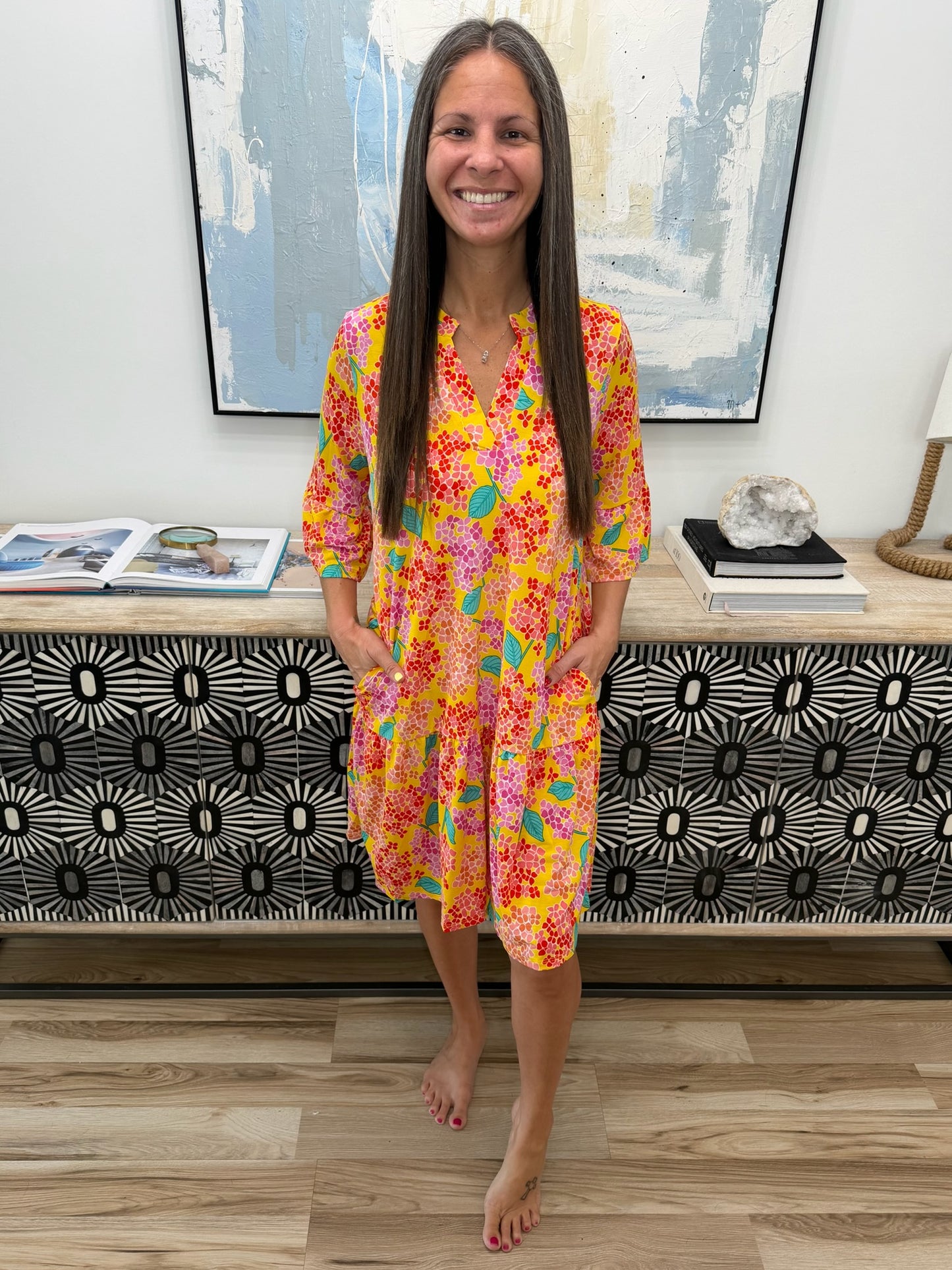 Lizzy Sunday Dress in Leaf Multi Floral