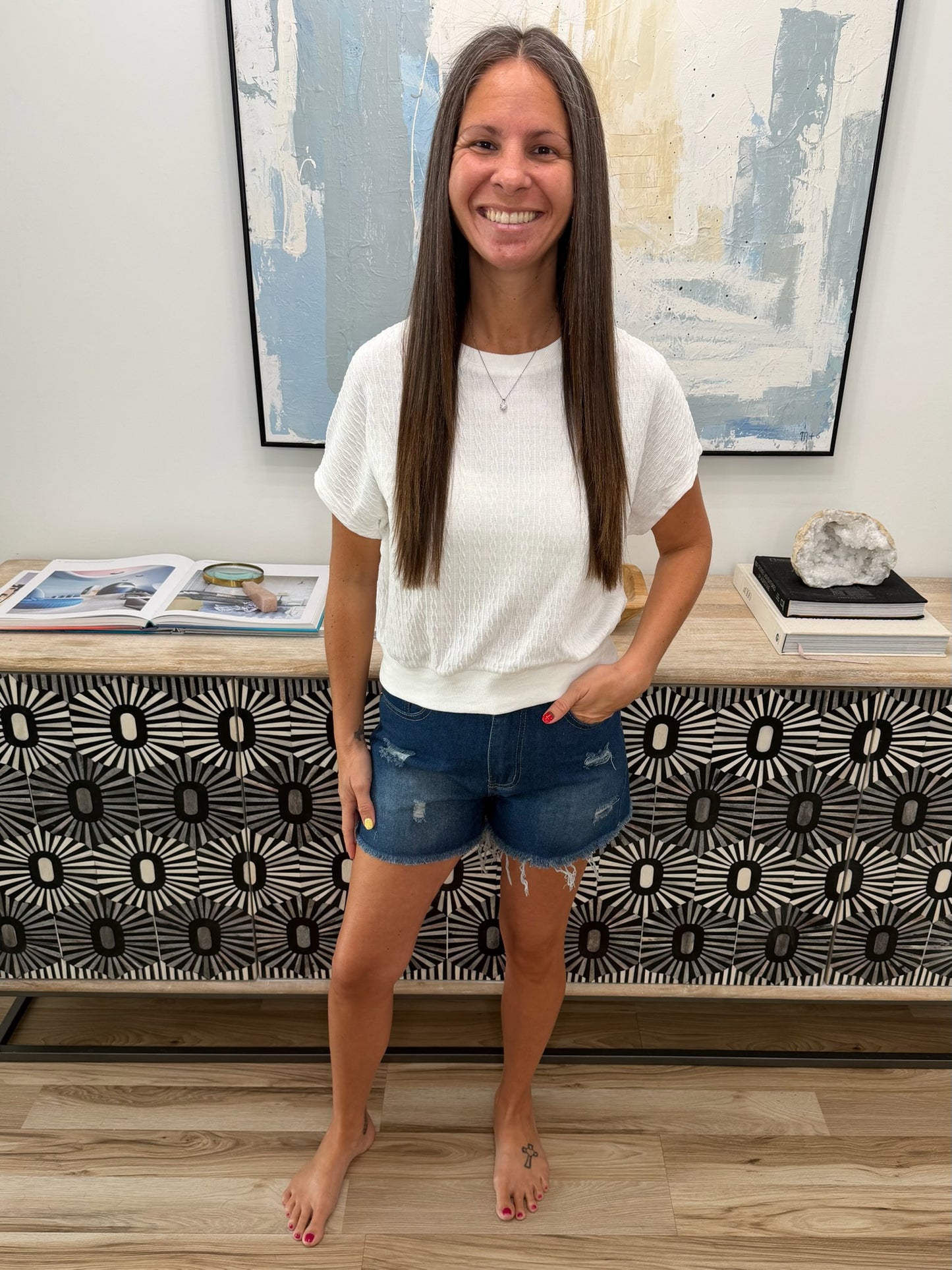 Clearly Classic Short Sleeve Top in White