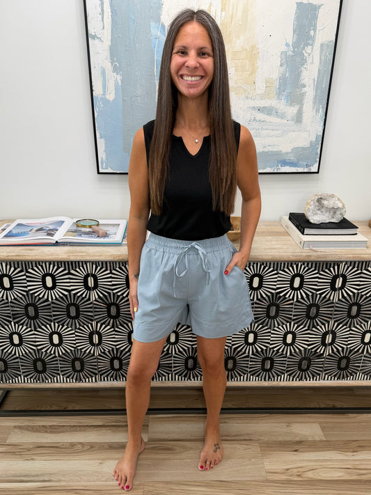 Drawstring Shorts with Pockets