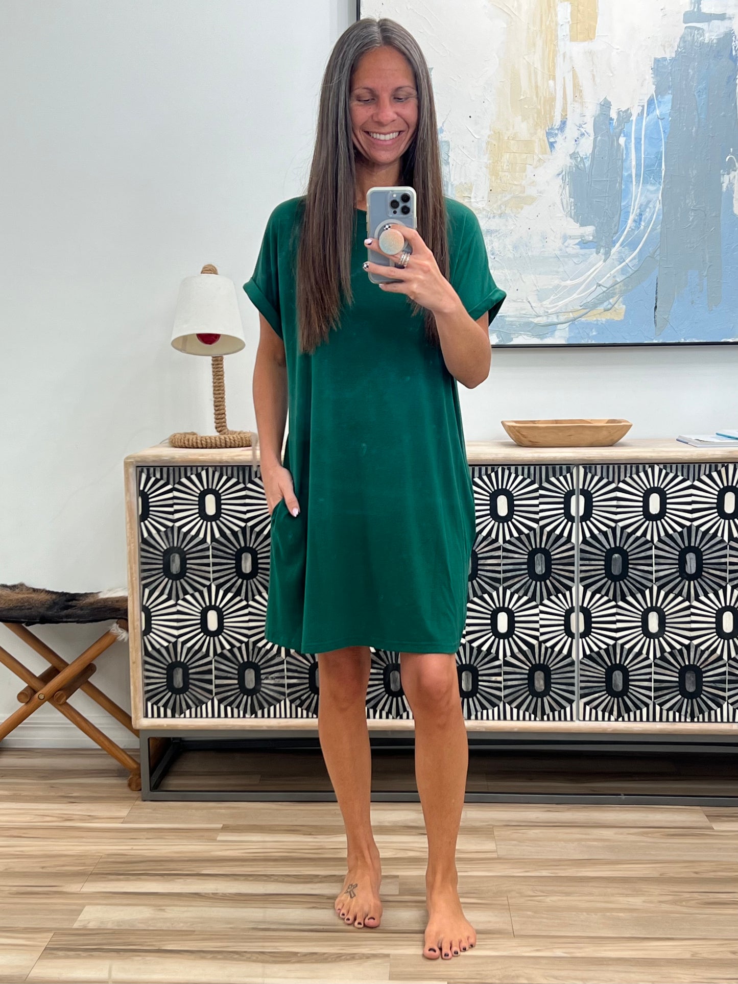 Florida Short Sleeve Dress with Pockets