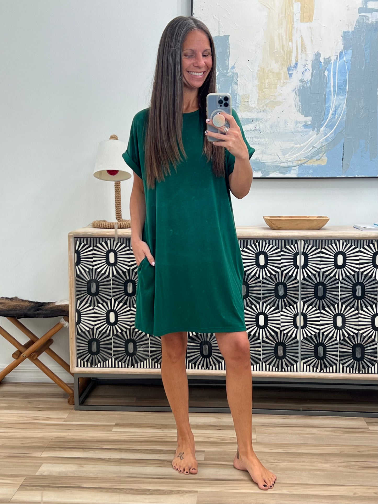Florida Short Sleeve Dress with Pockets