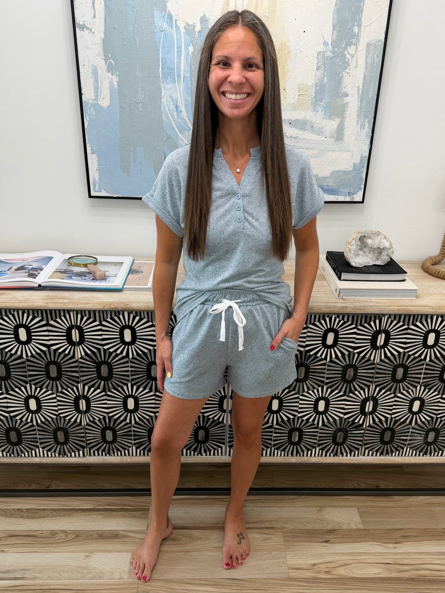 Short Sleeve Top and Shorts Set