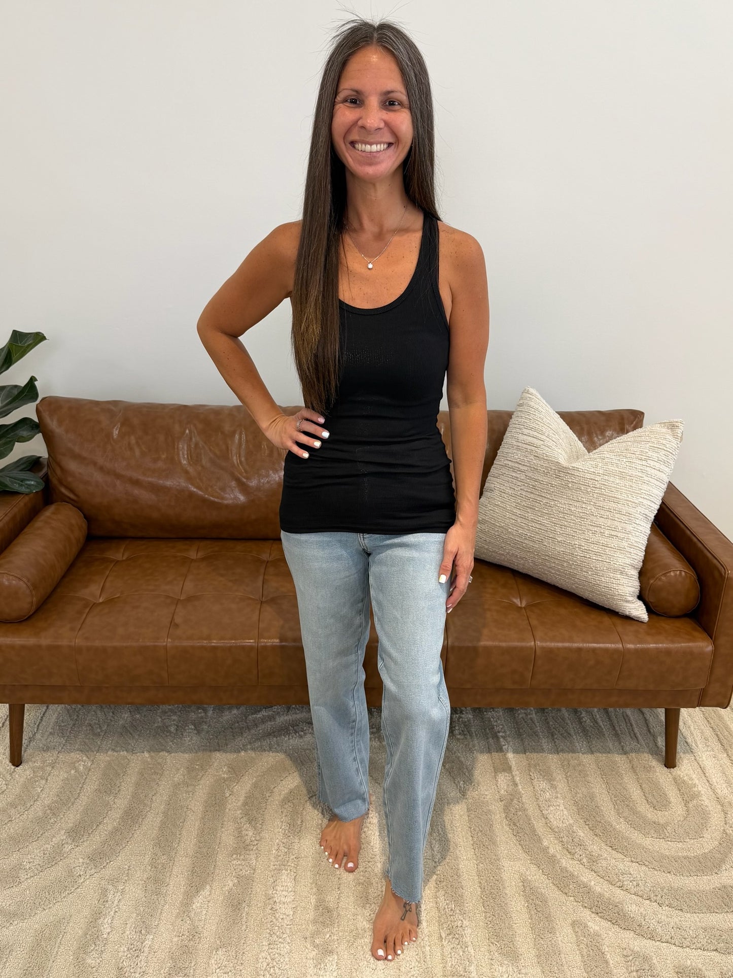 Keeping it Cool Scoop Neck Tank in Light Navy
