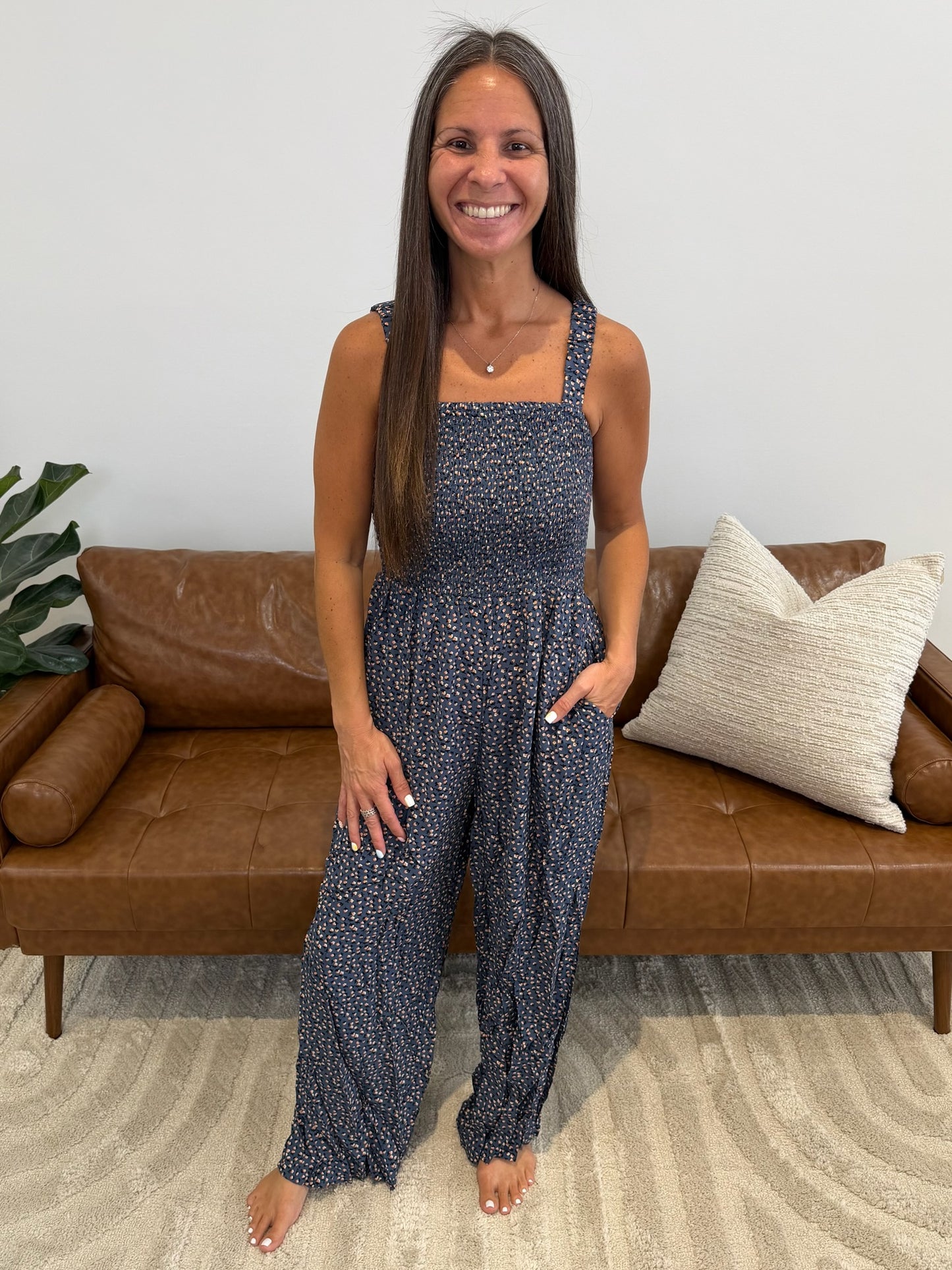 Live Your Best Life Floral Jumpsuit in Blue Floral