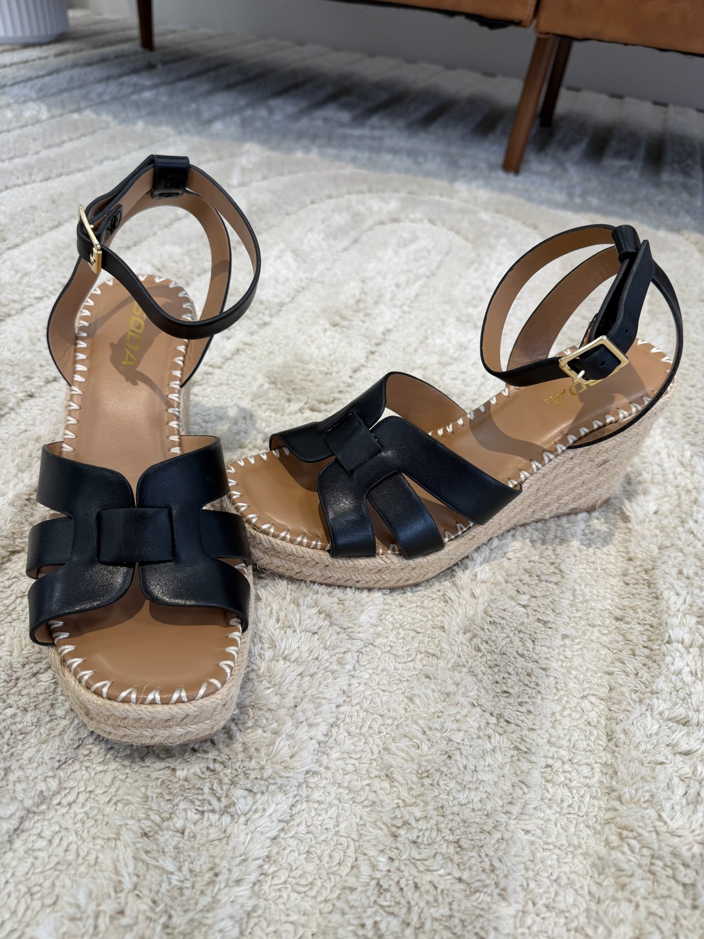 Behold Black Braided Twine Wedge