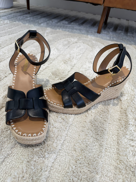 Behold Black Braided Twine Wedge