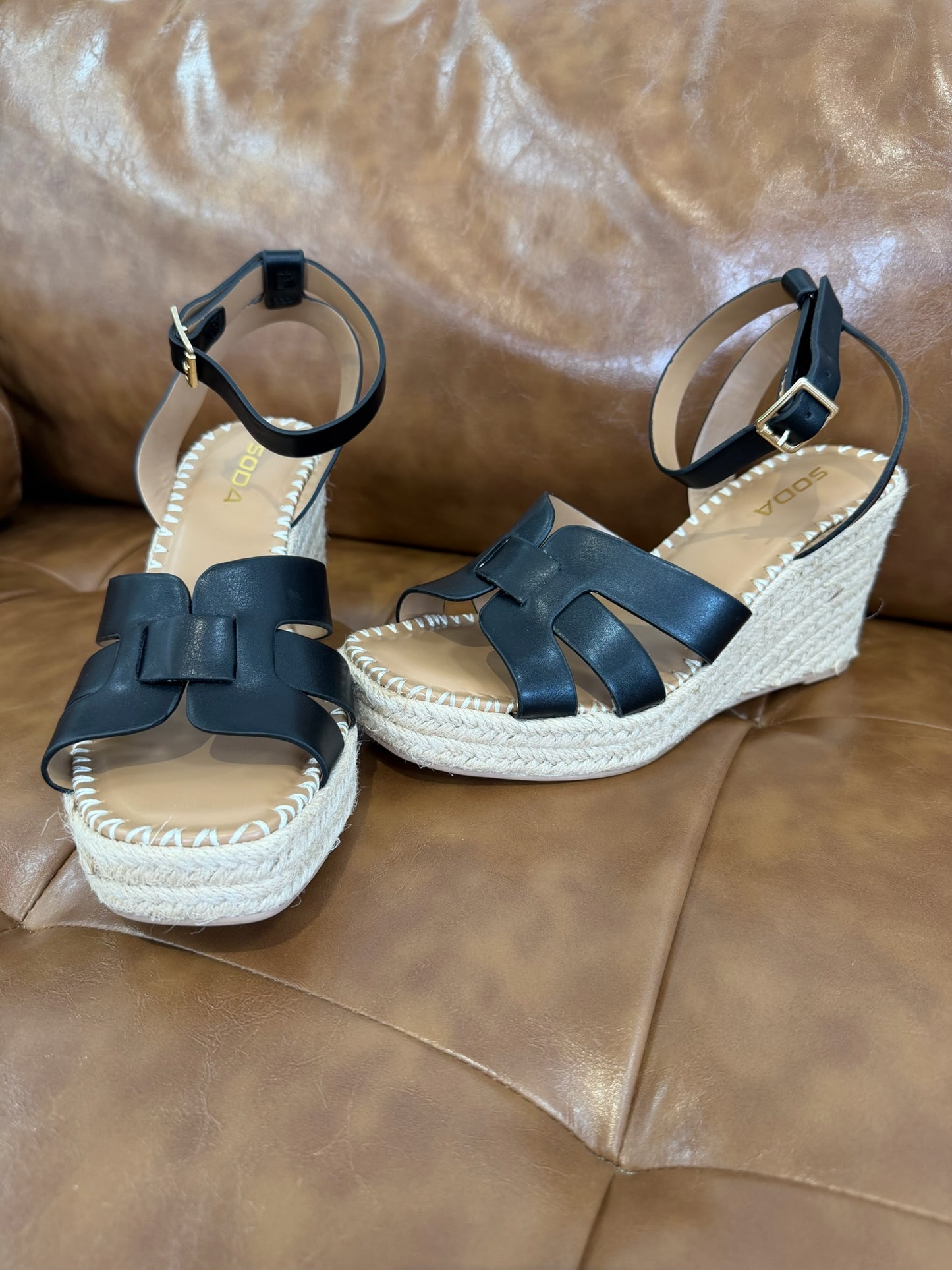 Behold Black Braided Twine Wedge