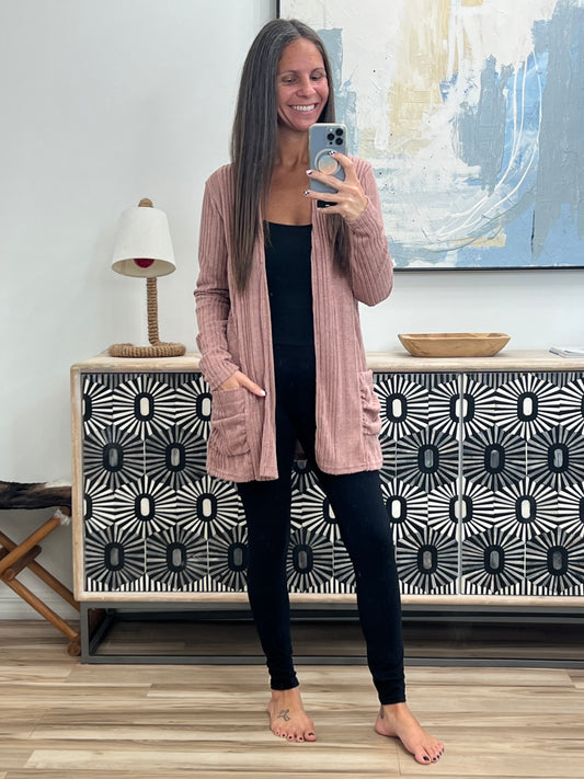 Open Front Long Cardigan