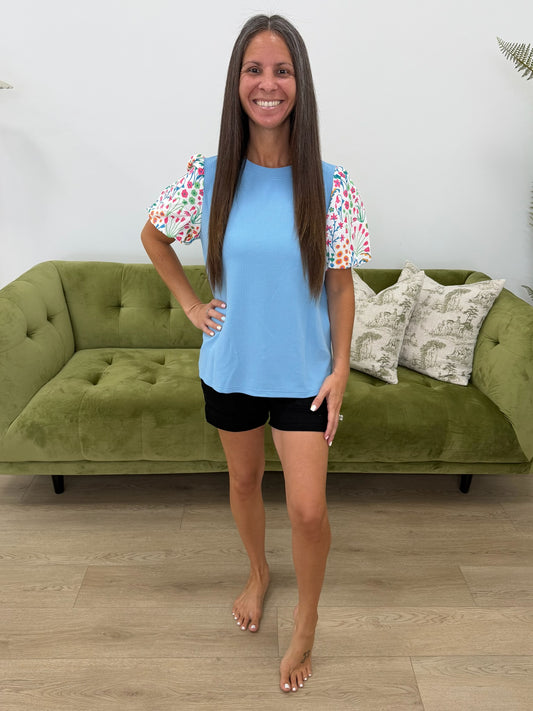 High Expectations Contrast Puff Sleeve Blouse