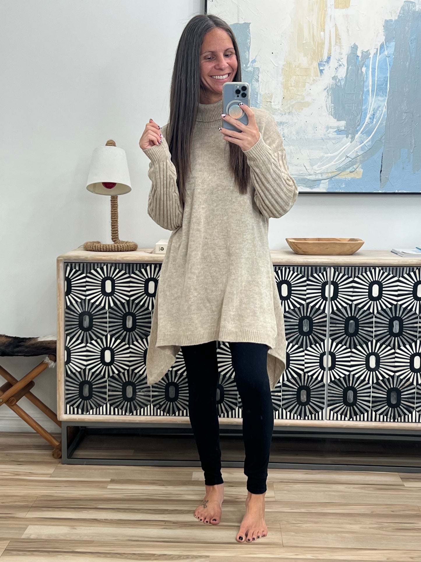 Turtleneck Dropped Shoulder Sweater