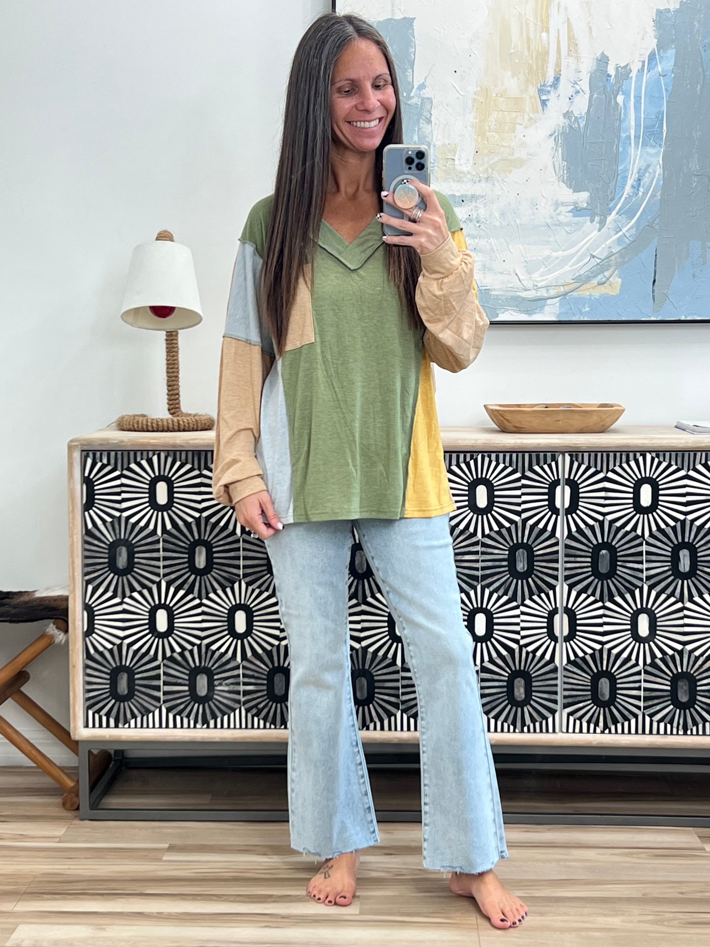 Jungle Trails Colorblock Top