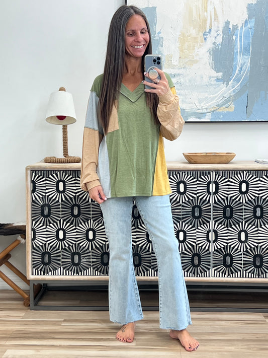 Jungle Trails Colorblock Top