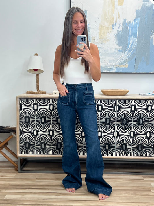 Mackenzie High Waist Flare with Vintage Pocket