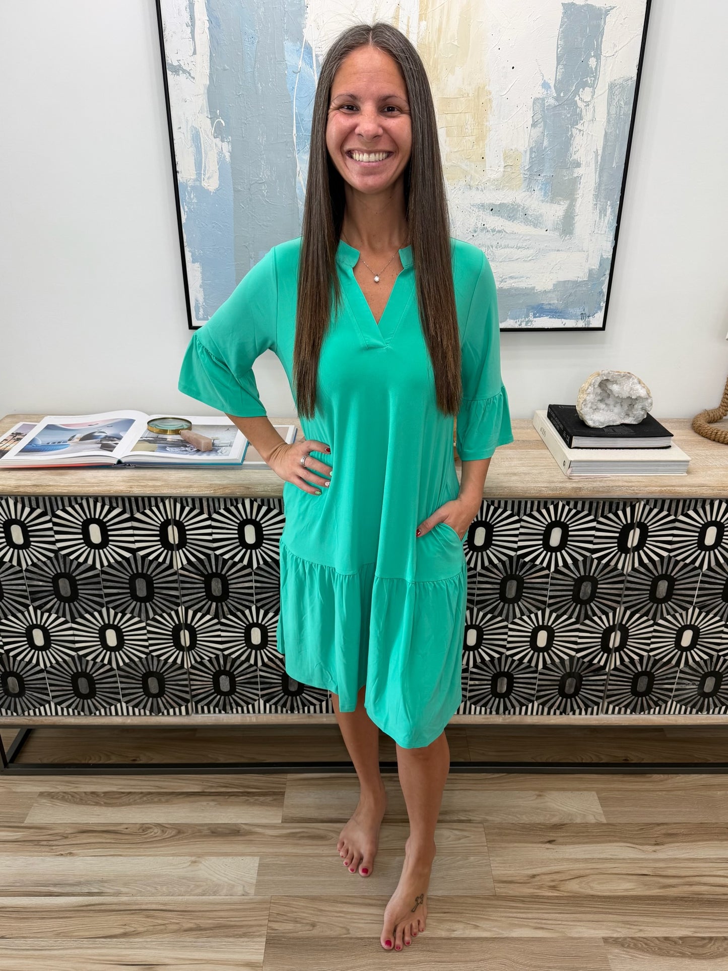 Lizzy Sunday Dress in Emerald