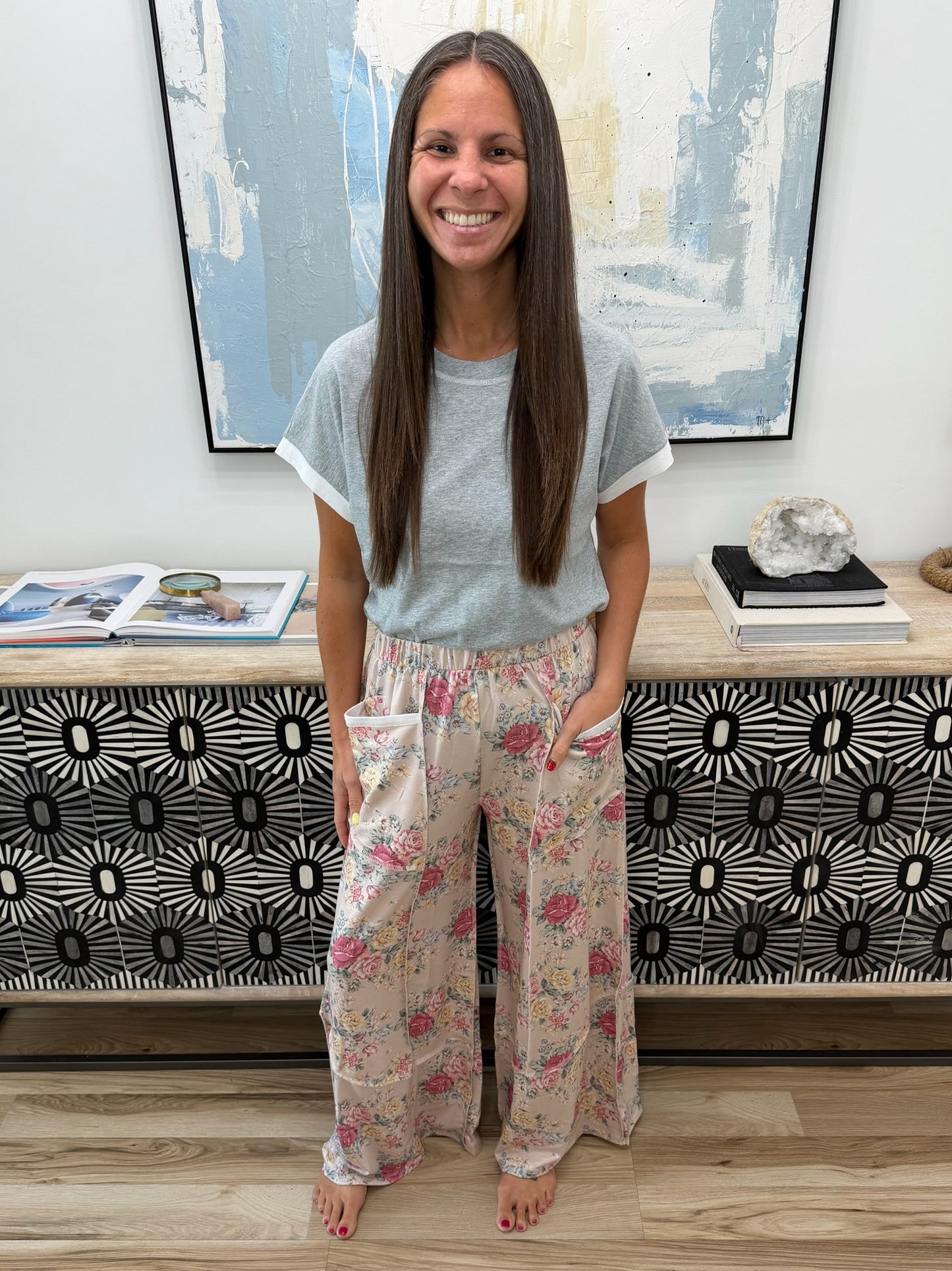 Follow the Flow Wide Leg Floral Bottoms