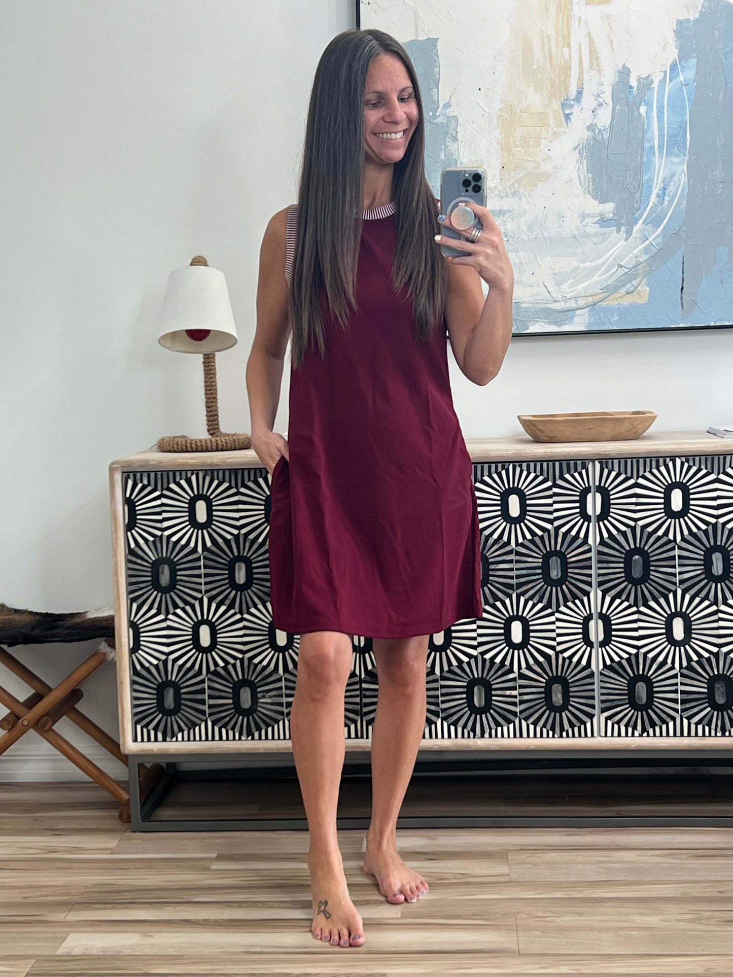 Round Neck Sleeveless Mini Tank Dress