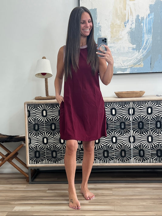 Round Neck Sleeveless Mini Tank Dress