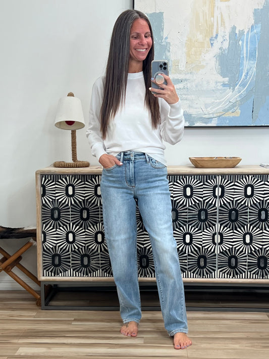 Necessary Closet Space Long Sleeve Top in White